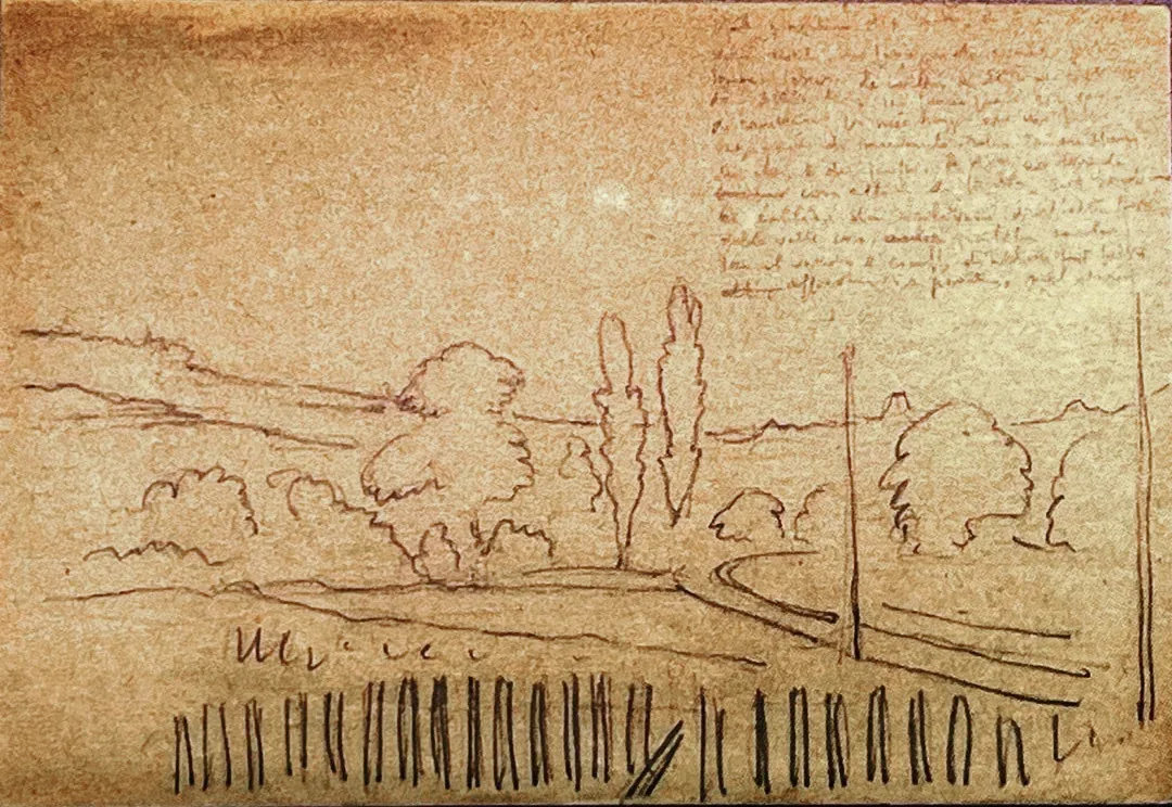 Drawing of the death march to Gunskirchen by survivor Ludovico Barbiano di Belgiojoso